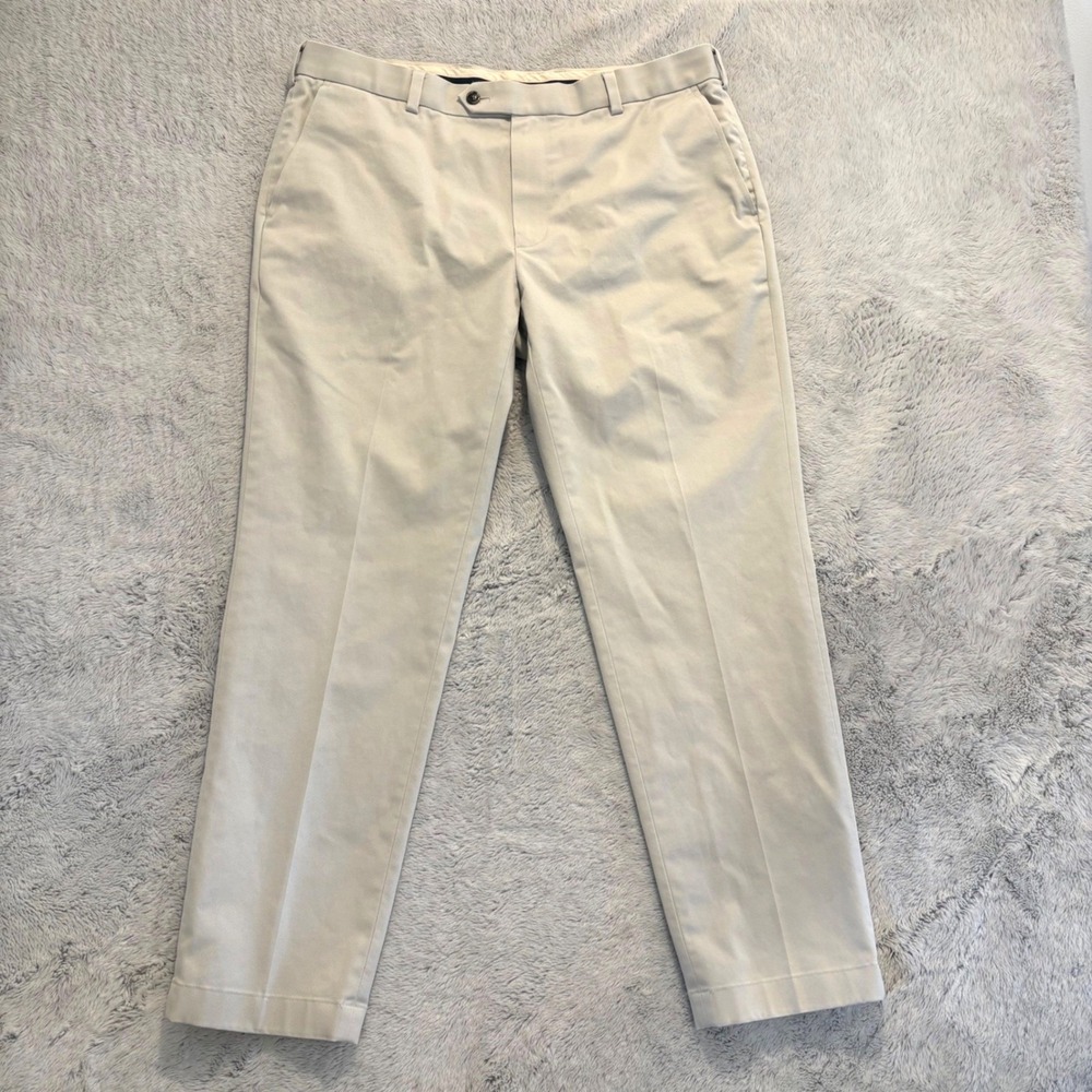 Brooks Brothers Advantage Chino Milano Slim‎ Fit Khaki Pant Men 37x30 Tan Cotton
